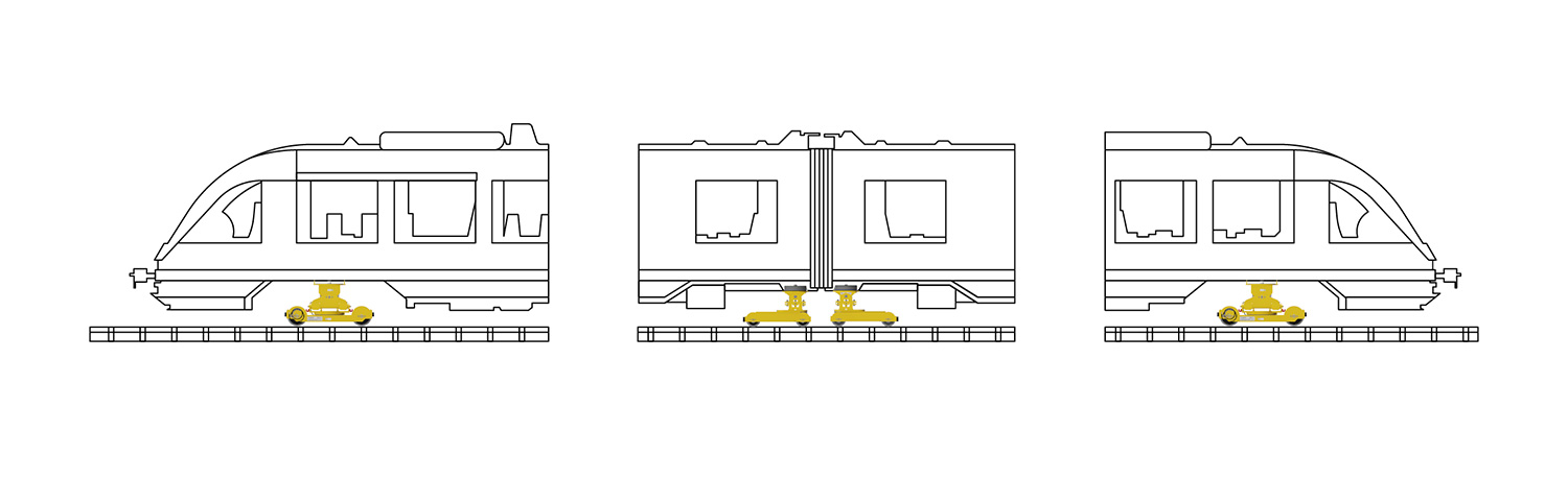 Zug mit Jacob-Splittgestell nicht getrennt - Zeichnung